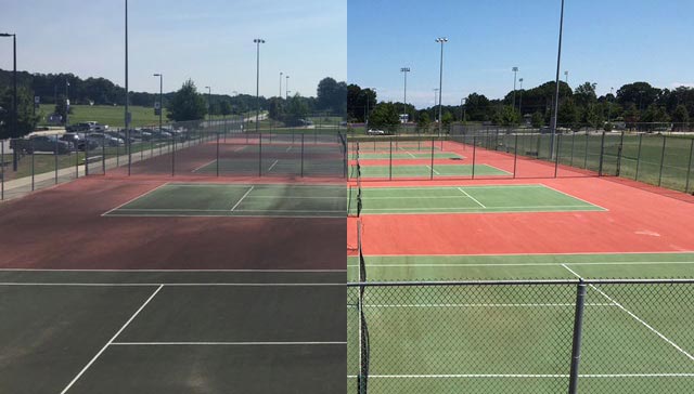 Pressure Pros of the Carolinas | Rock Hill, SC | tennis court before and after